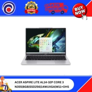 LAPTOP ACER ASPIRE LITE AL14-32P CORE 3 N355|8GB|SSD256|14WUXGA|W11+OHS