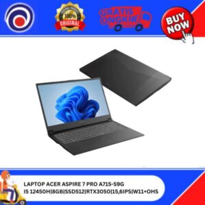 LAPTOP ACER ASPIRE 7 PRO A715-59G I5 12450H|8GB|SSD512|RTX3050|15,6IPS|W11+OHS