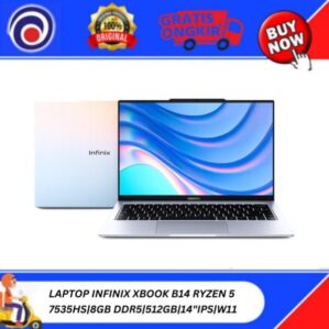 LAPTOP INFINIX XBOOK B14 RYZEN 5 7535HS | 8GB DAN 16GB DDR5 | 512GB | 14″IPS | W11