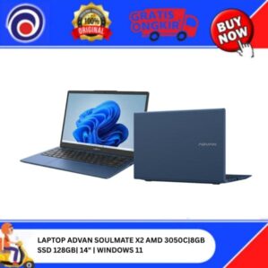 LAPTOP ADVAN SOULMATE X2 AMD 3050C | 8GB SSD 128GB | 14″ | WINDOWS 11