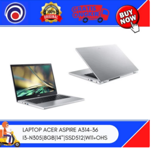 LAPTOP ACER ASPIRE A314-36 I3-N305|8GB|14″|SSD512|W11+OHS