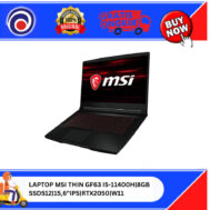 LAPTOP MSI THIN GF63 I5-11400H|8GB|SSD512|15,6″IPS|RTX2050|W11