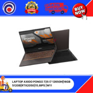 LAPTOP AXIOO PONGO 725 I7 12650H|16GB 512GB|RTX2050|15,6IPS |W11