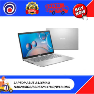 LAPTOP ASUS A416MAO N4020/8GB/SSD512/14″HD/W11+OHS