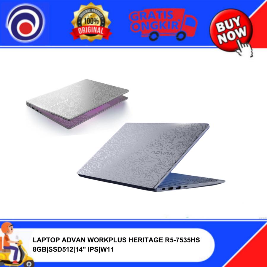 LAPTOP ADVAN WORKPLUS HERITAGE R5-7535HS 8GB | SSD512 | 14″ IPS | W11 ...