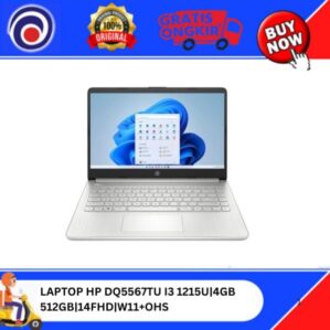 LAPTOP HP 14S DQ5567TU I3 1215U / 4GB / SSD512 / 14″FHD / BACKLIT KB / W11+OHS
