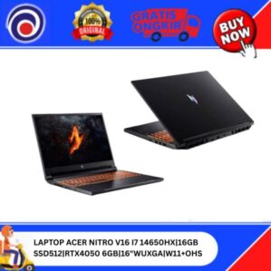 LAPTOP ACER NITRO V16 I7 14650HX | 16GB SSD512 | RTX4050 6GB | 1 6″WUXGA | W11+OHS