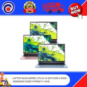 LAPTOP ACER ASPIRE LITE AL14-32P CORE 3 N355|16GB|SSD512GB|14″IPS|W11+OHS