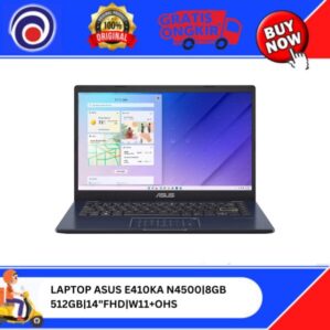 LAPTOP ASUS E410KA N4500|8GB|512GB|14″FHD|W11+OHS