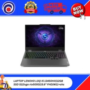 LAPTOP LENOVO LOQ I5 13450HX|12GB SSD 512|vga rtx5050|15.6″ FHD|W11+ohs