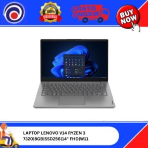 LAPTOP LENOVO V14 RYZEN 3 7320|8GB|SSD256|14″ FHD|W11
