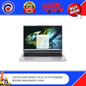 LAPTOP ACER ASPIRE LITE AL14-37P N150|8GB|SSD256|14WUXGA|W11+OHS
