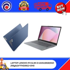 LAPTOP LENOVO IP3 SLIM i3-1315U|8GB|SSD 256gb|14″FHD|W11+OHS