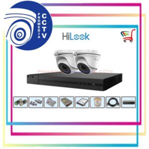 PAKET CCTV + PASANG MERK HILOOK 2 MEGAPIXEL 4 CHANNEL 2 KAMERA
