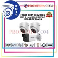 PAKET CCTV + PASANG MERK HIKVISION 5 MEGAPIXEL 4 CHANNEL 3 KAMERA