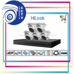 PAKET CCTV + PASANG MERK HILOOK 2 MEGAPIXEL 8 CHANNEL 5 KAMERA
