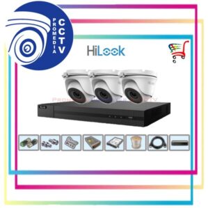 PAKET CCTV + PASANG MERK HILOOK 2 MEGAPIXEL 4 CHANNEL 3 KAMERA