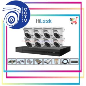 PAKET CCTV + PASANG MERK HILOOK 2 MEGAPIXEL 8 CHANNEL 8 KAMERA