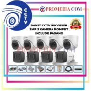 PAKET CCTV + PASANG MERK HIKVISION 2 MEGAPIXEL 16 CHANNEL 9 KAMERA