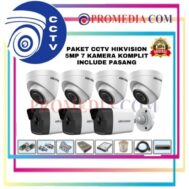 PAKET CCTV + PASANG MERK HIKVISION 5 MEGAPIXEL 8 CHANNEL 7 KAMERA