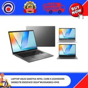 LAPTOP ASUS S3407VA INTEL CORE 5 210H|DDR5 16GB|1TB SSD|FACE ID|14″WUXGA|W11+OHS